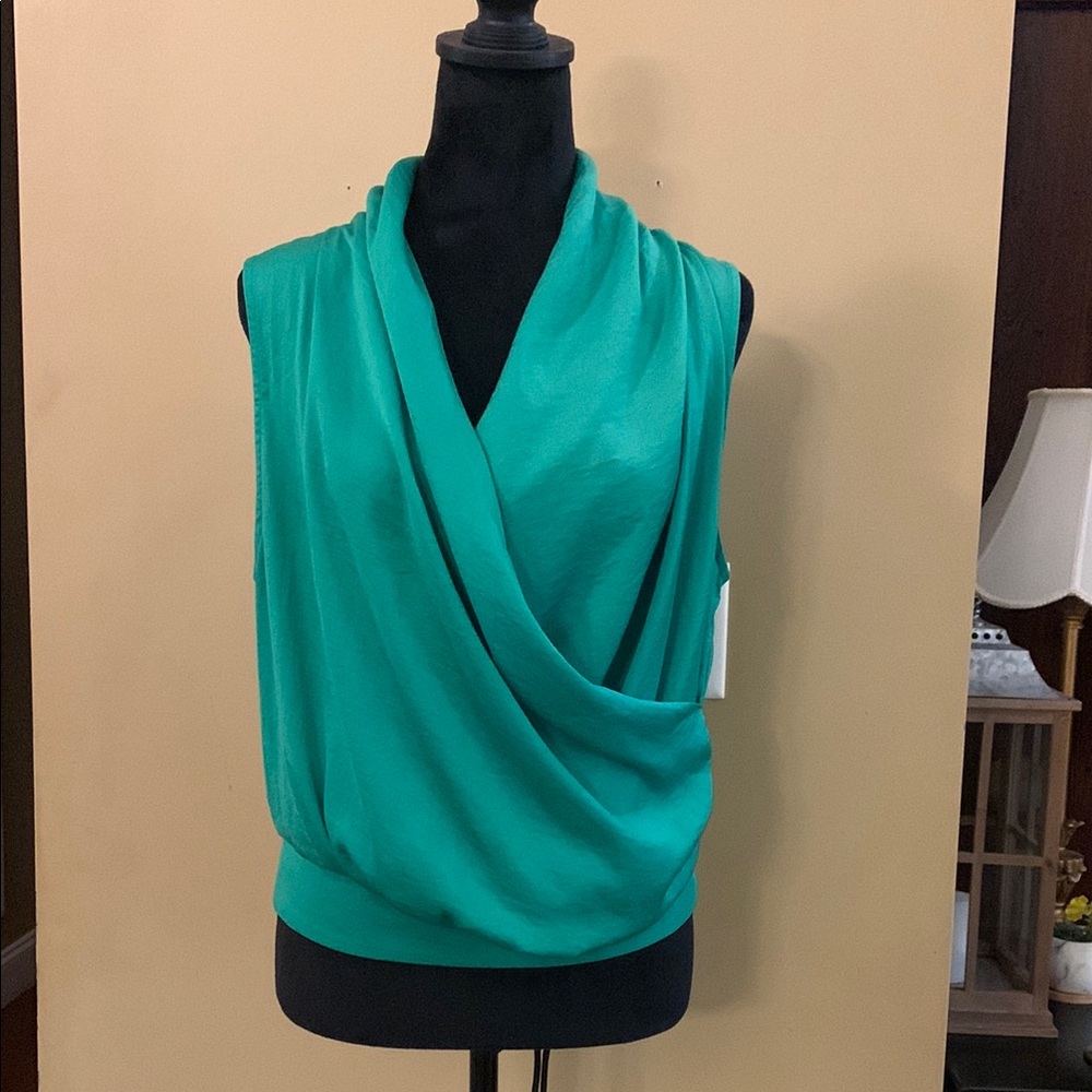 Glam Green Drape Blouse